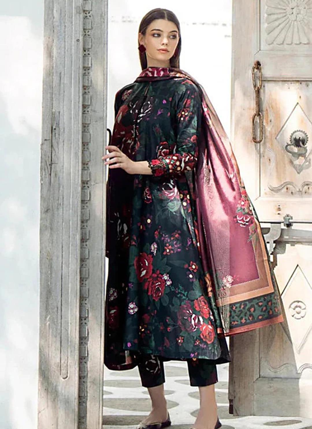 3 Pcs Women's Unstitched Linen Digital Print Suit