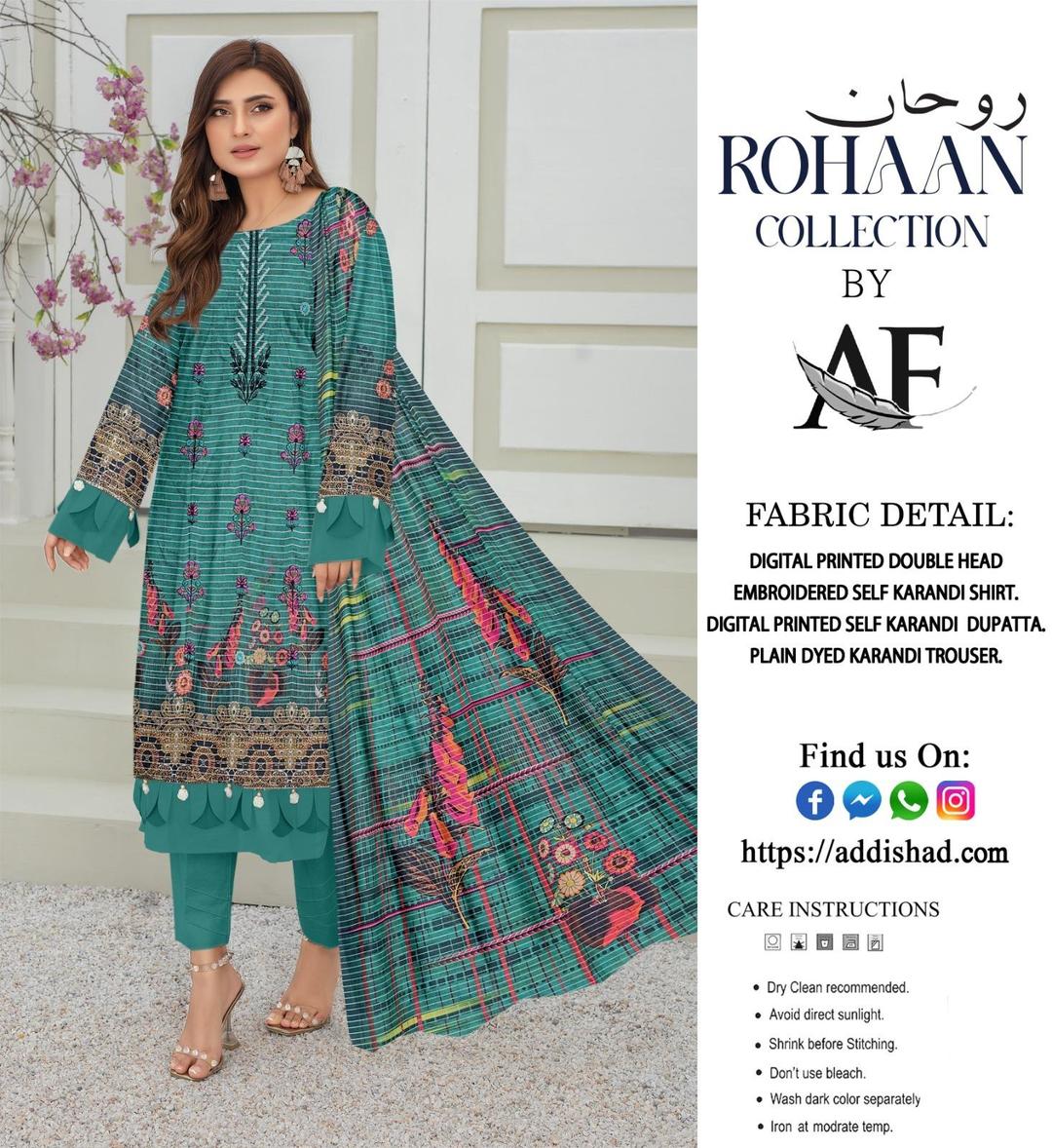 3 Pcs Women's Unstitched Karandi Printed Suit