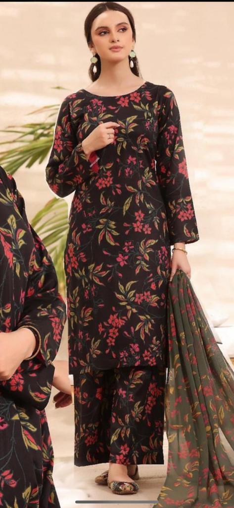 2 Pcs Women's Unstitched Linen Digital Print Suit