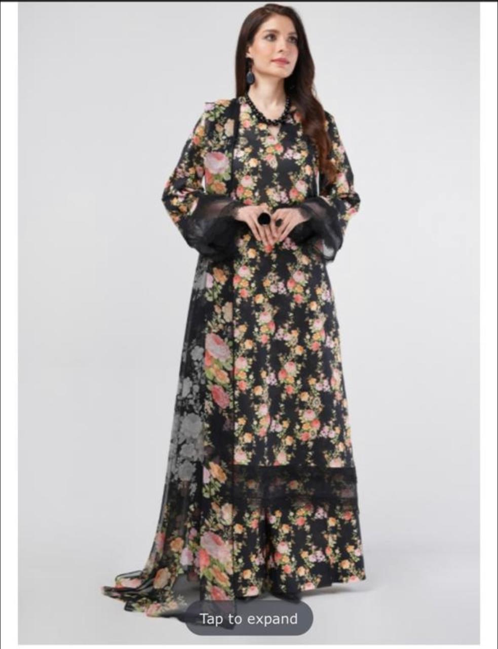 2 Pcs Women's Unstitched Linen Printed Suit