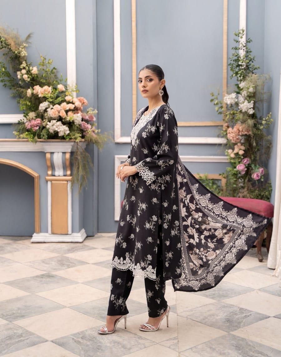 Stylish Printed Khaddar Suit - 2 Pcs Set