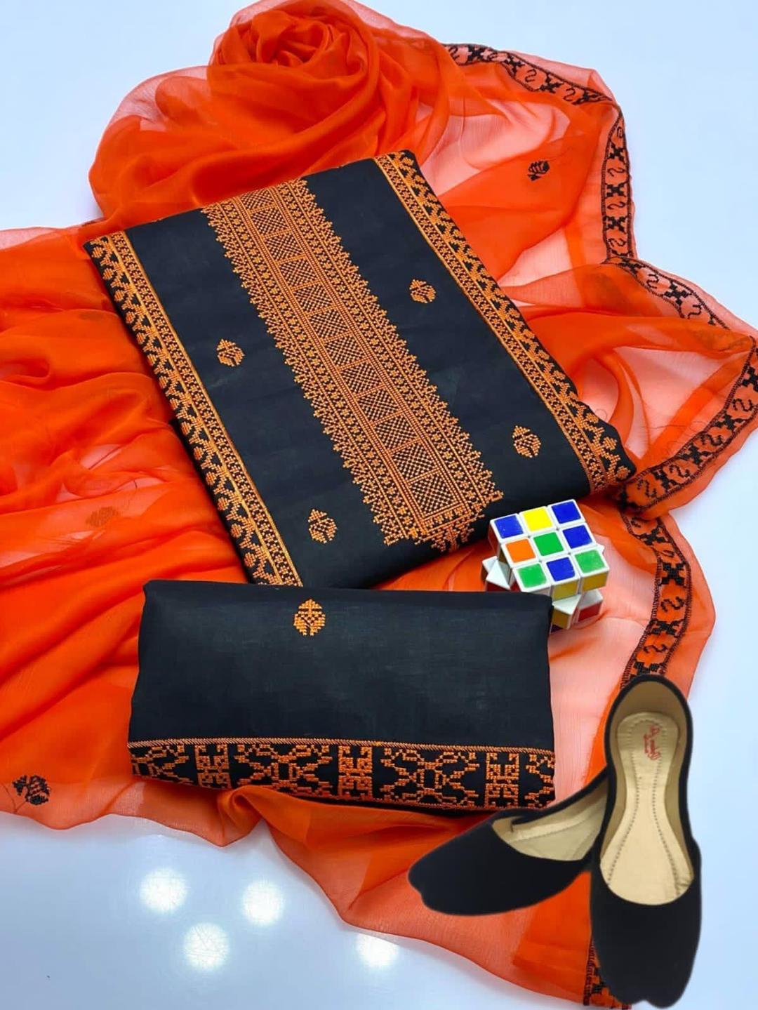 3 Pcs Women's Unstitched Embroidered Suit