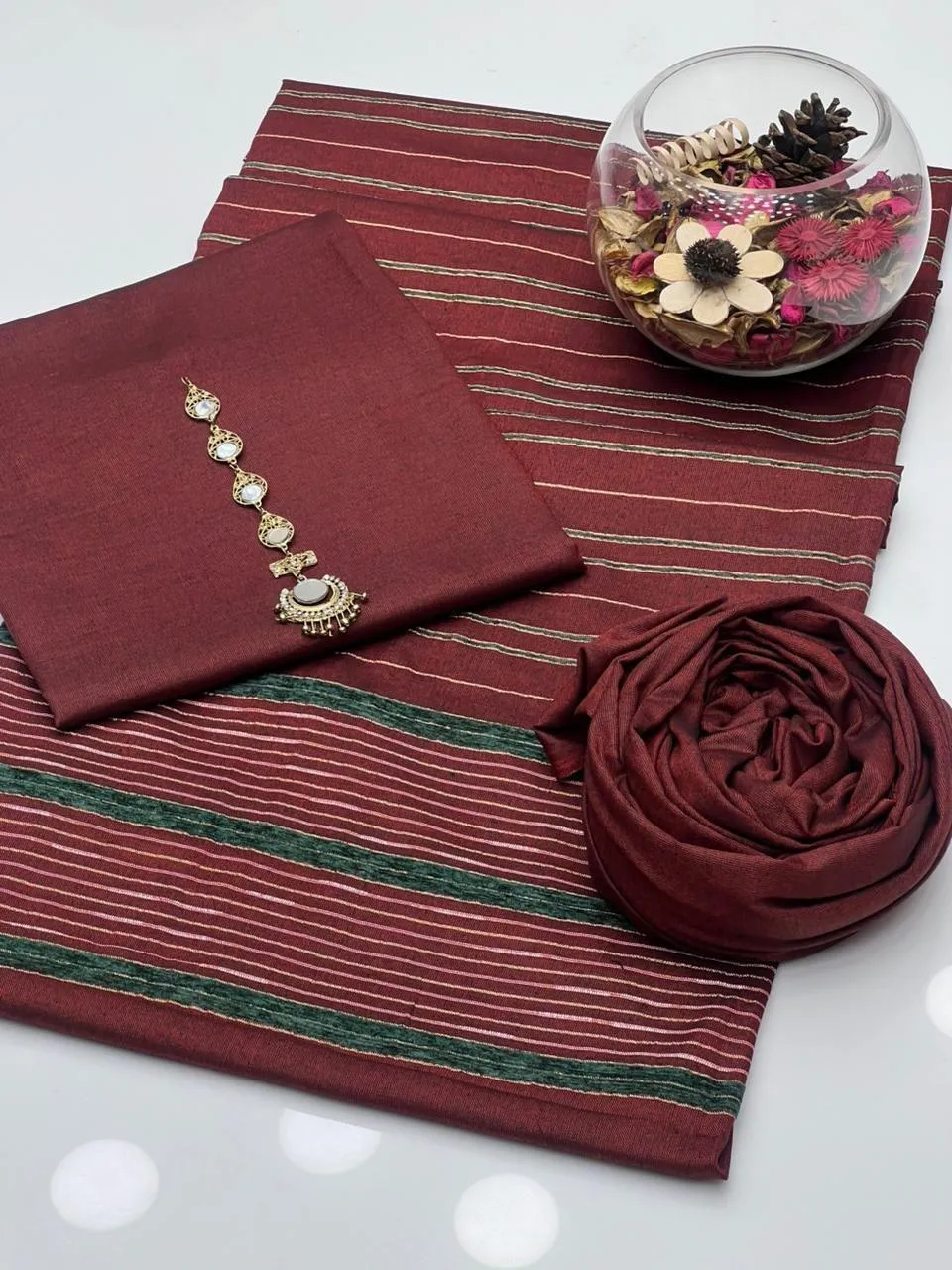 3 Pcs Women's Unstitched Embroidered Suit