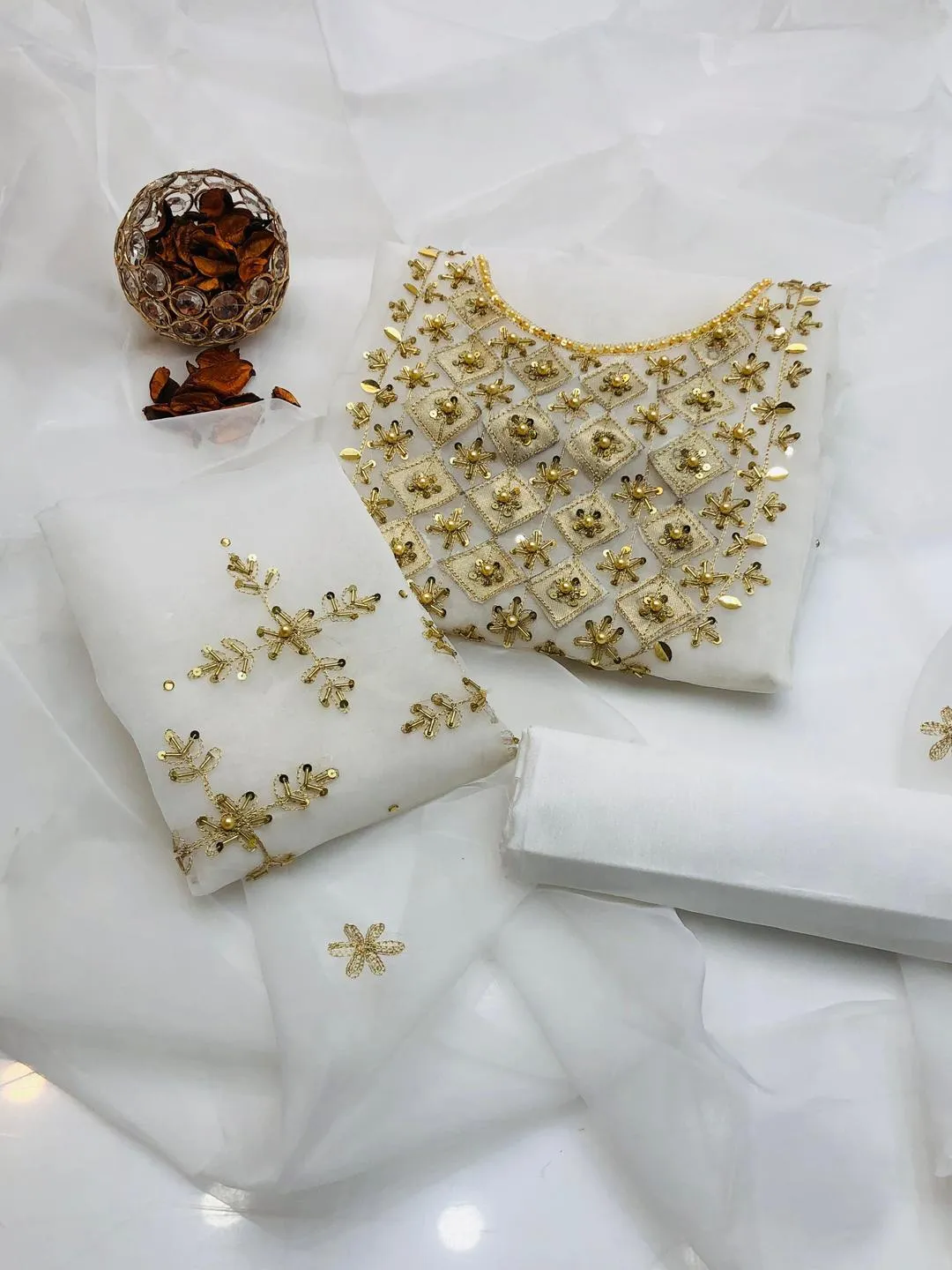 3 Pcs Women's Unstitched Hand Work Suit