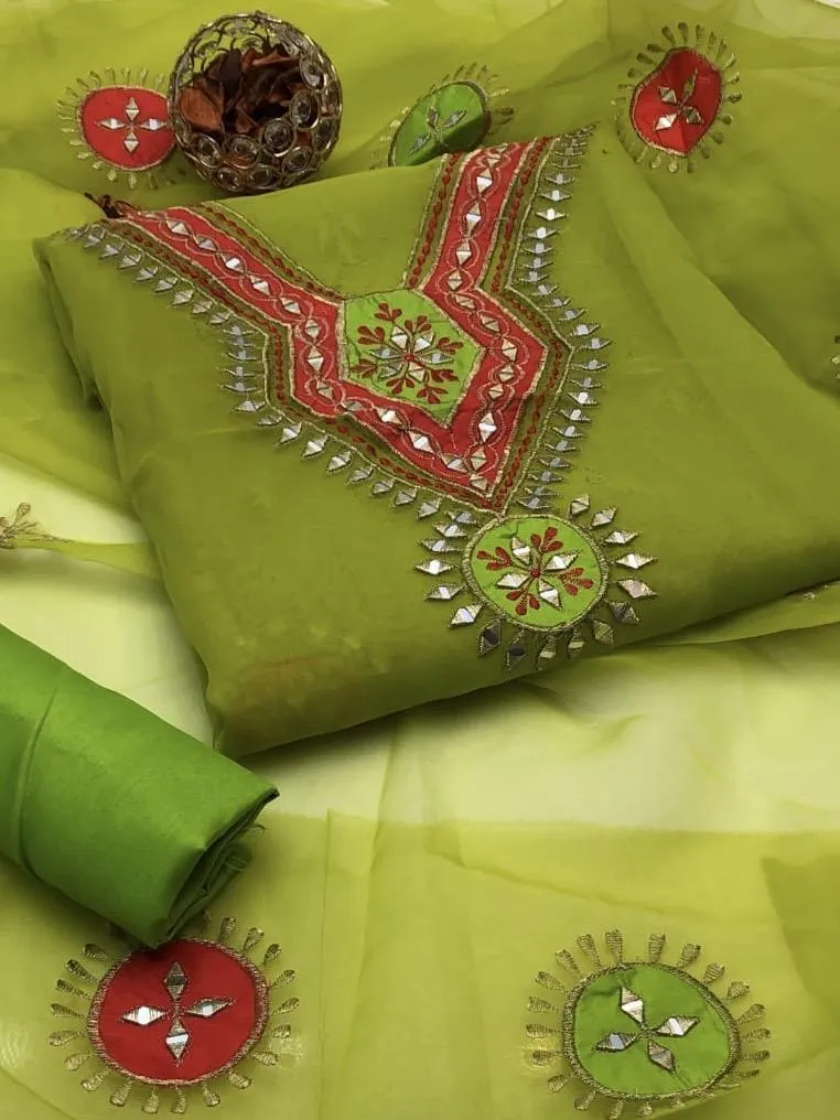 3 Pcs Women's Unstitched Hand Work Suit