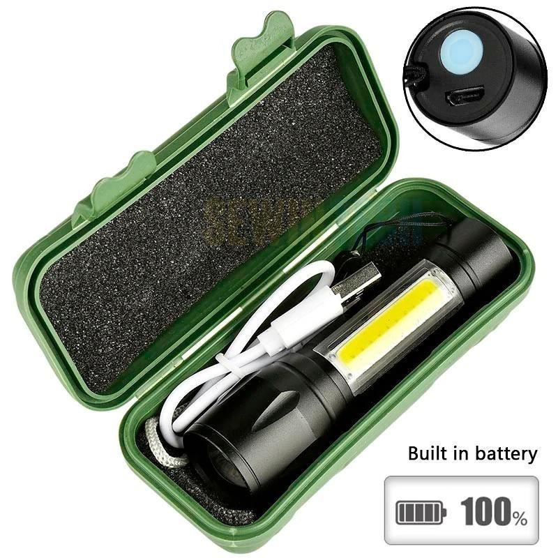 COB Flashlight With Green Box