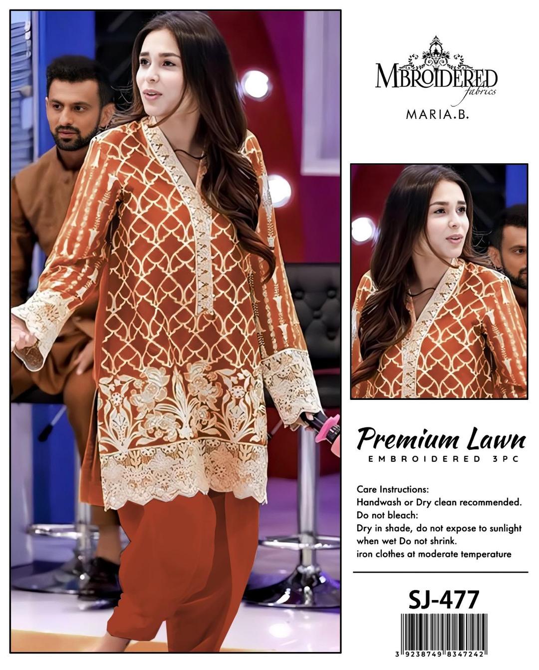 3 Pcs Women's Unstitched Sequins Embroidered Suit