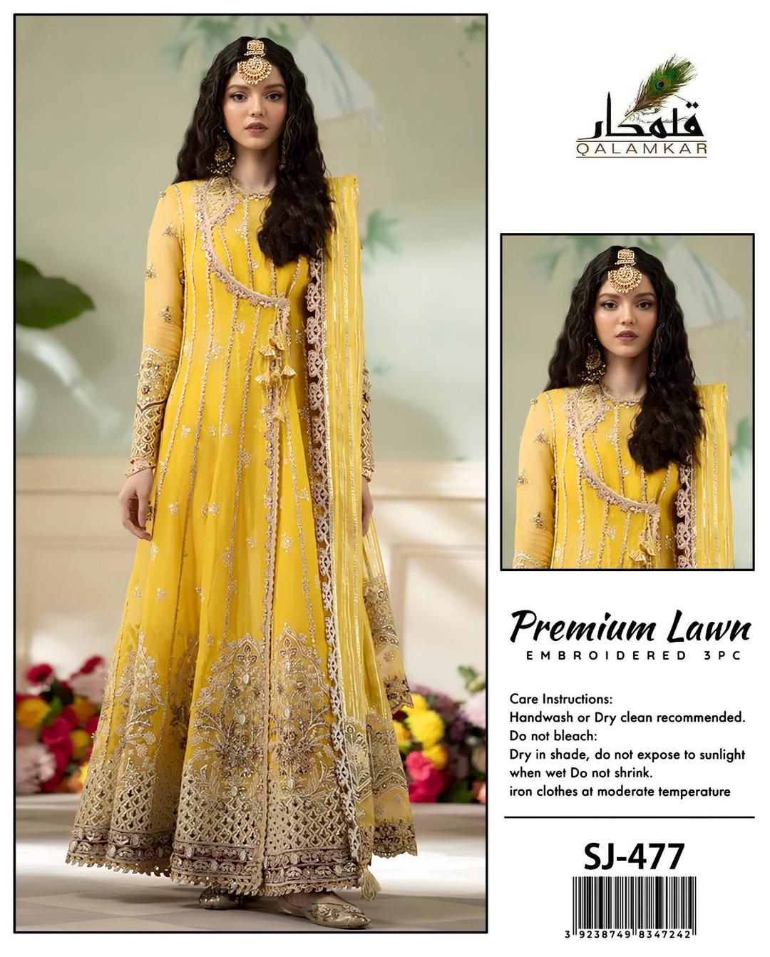 3 Pcs Women's Unstitched Sequins Embroidered Suit