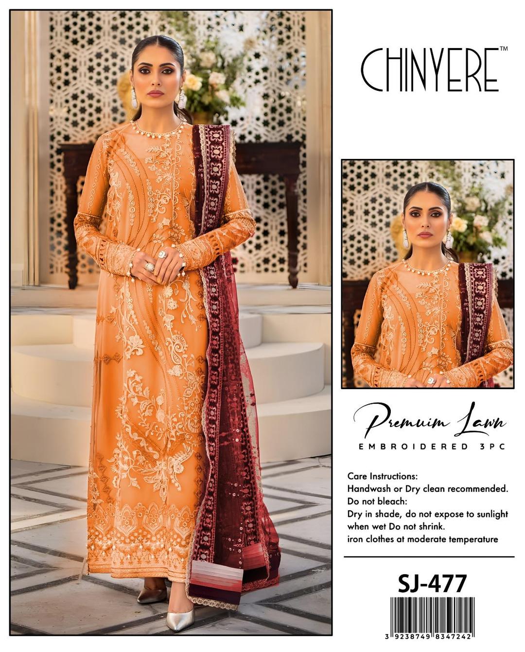 3 Pcs Women's Unstitched Embroidered Suit