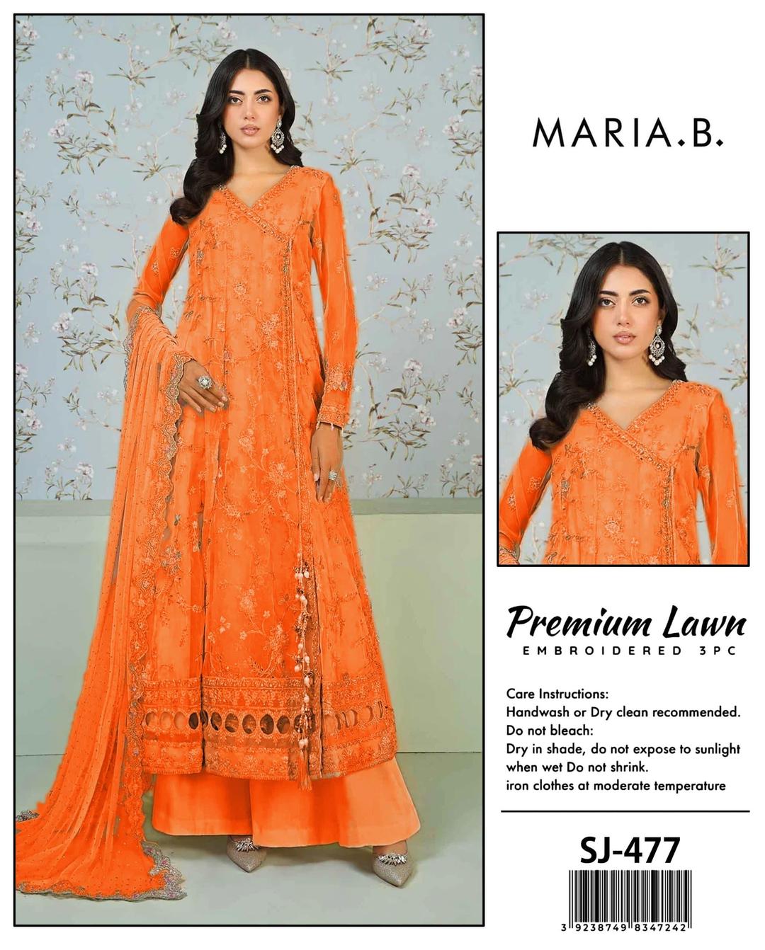 3 Pcs Women's Unstitched Embroidered Suit