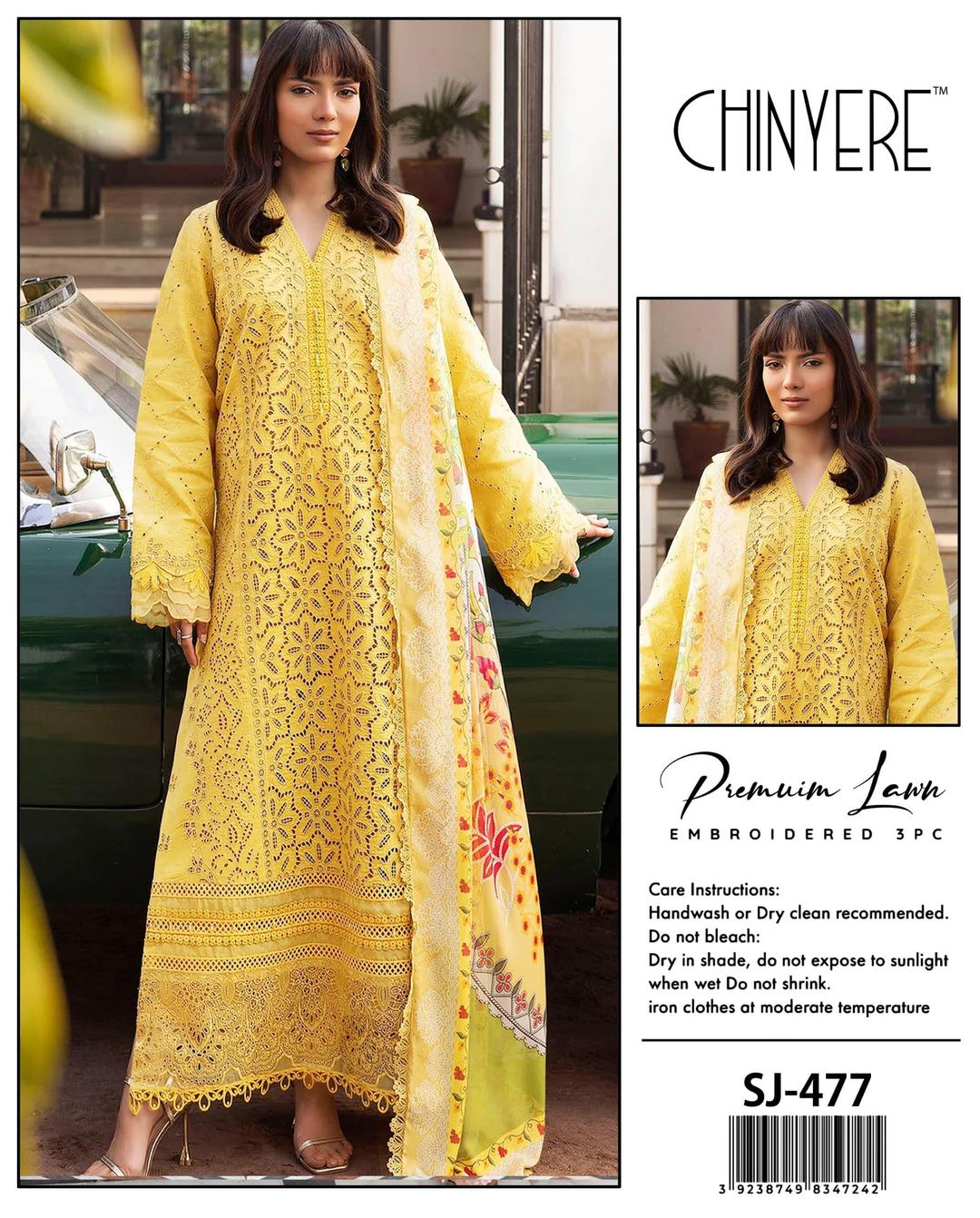 3 Pcs Women's Unstitched Chikankari Embroidered Suit