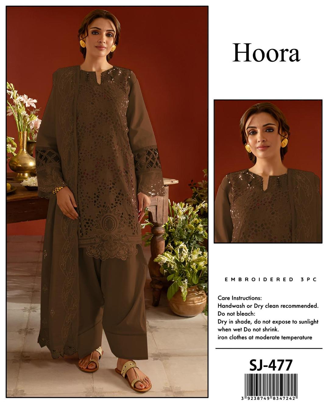 3 Pcs Women's Unstitched Chikankari Embroidered Suit