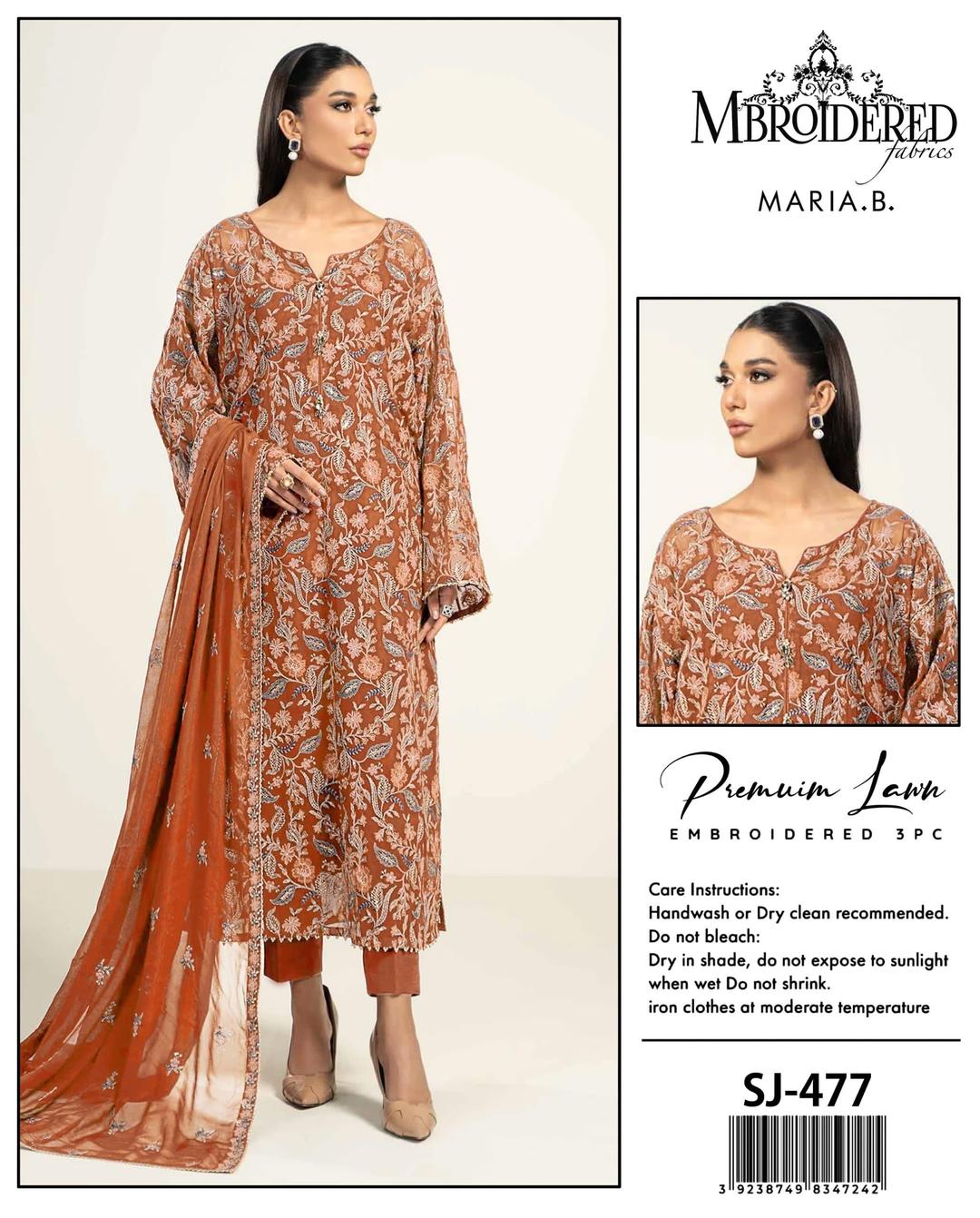 3 Pcs Women's Unstitched Embroidered Suit