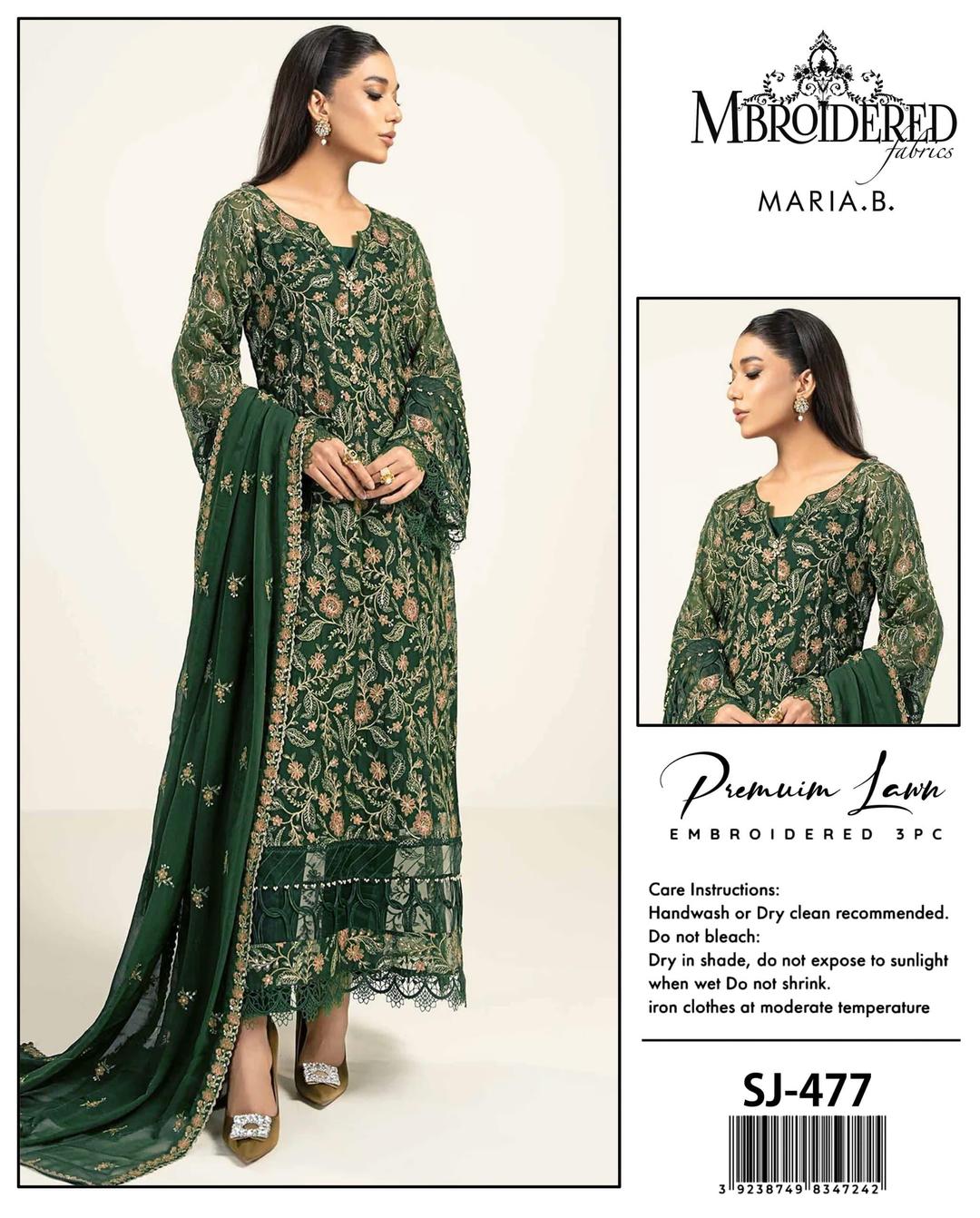 3 Pcs Women's Unstitched Embroidered Suit