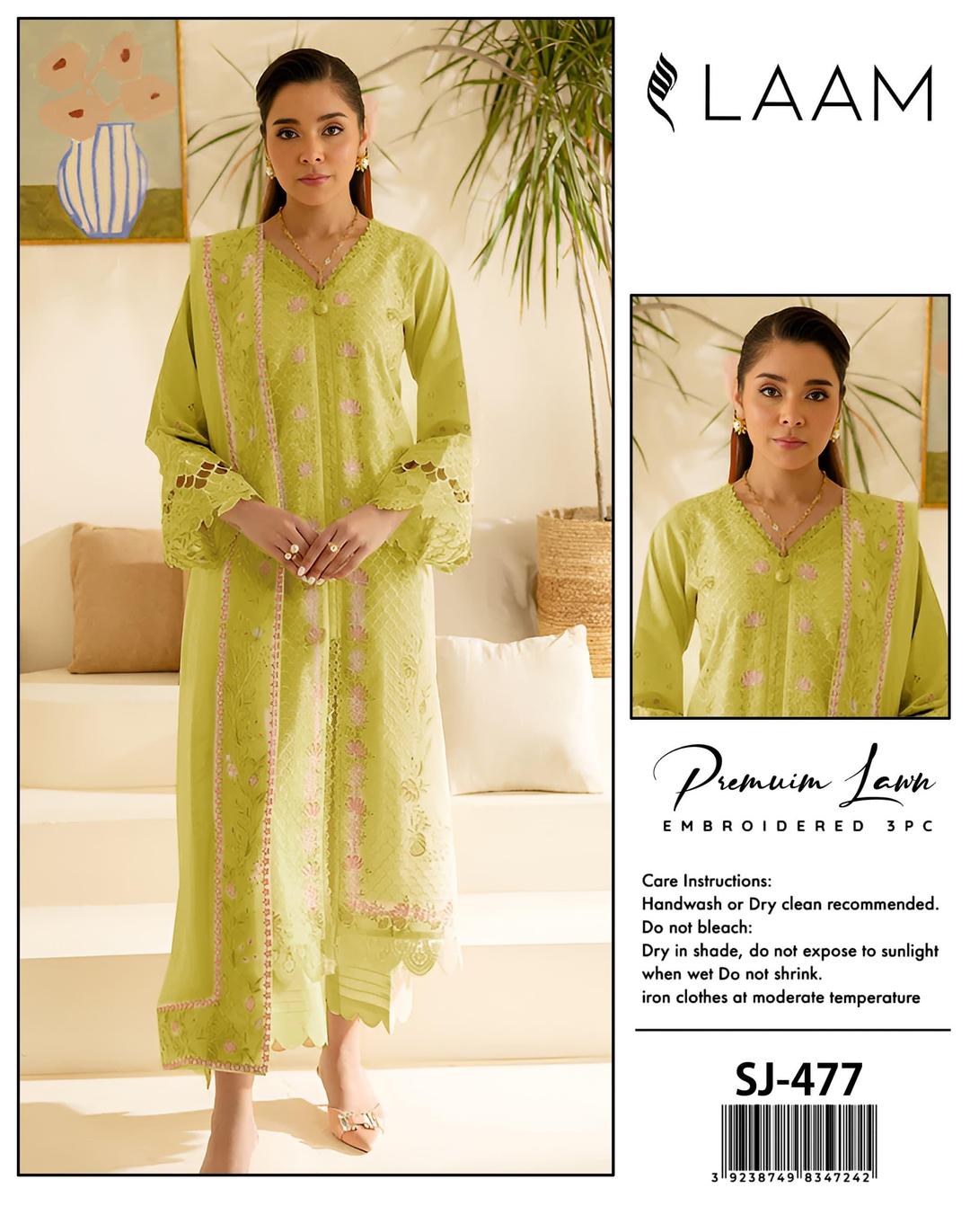 3 Pcs Women's Unstitched Embroidered Suit