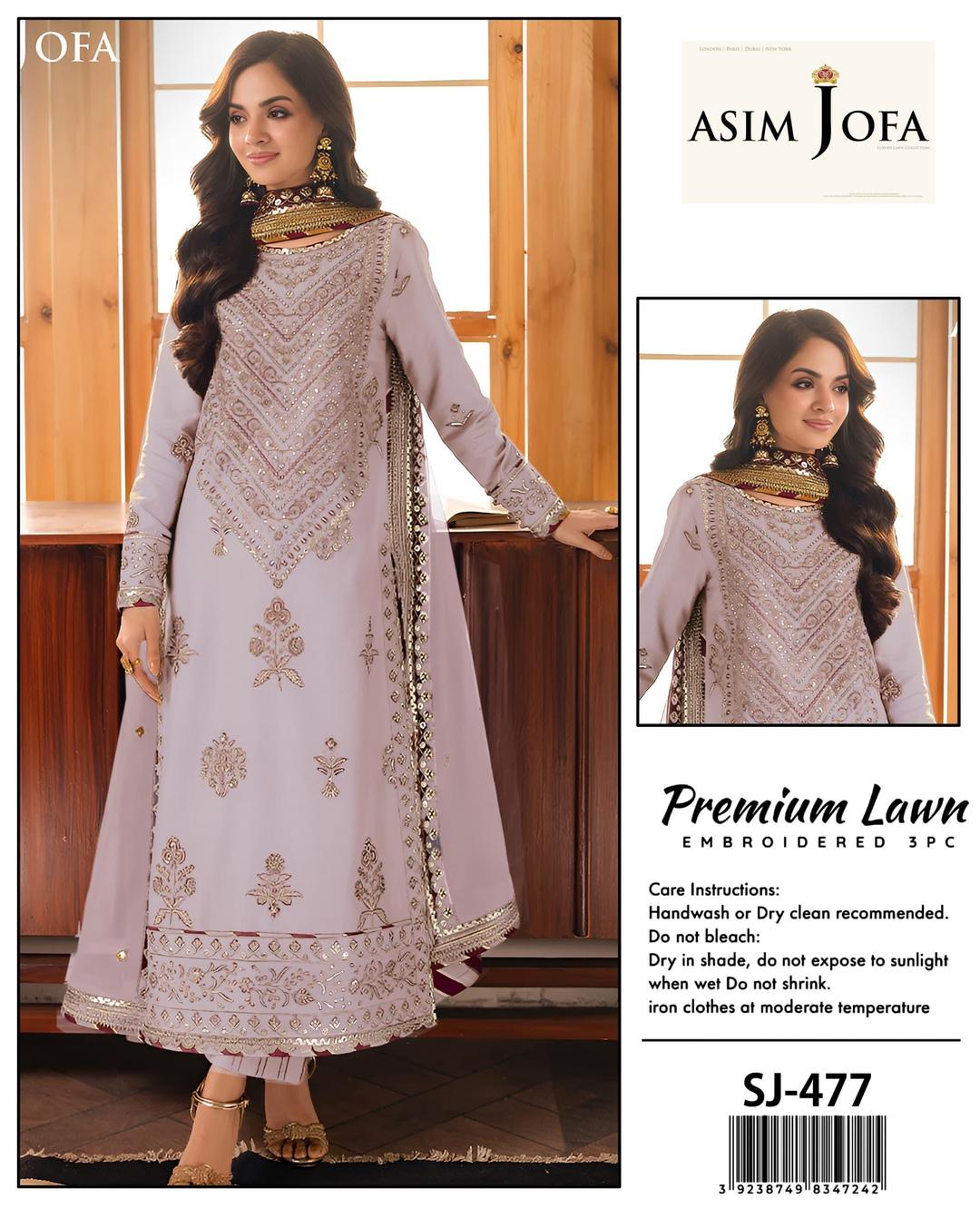 3 Pcs Women's Unstitched Embroidered Suit