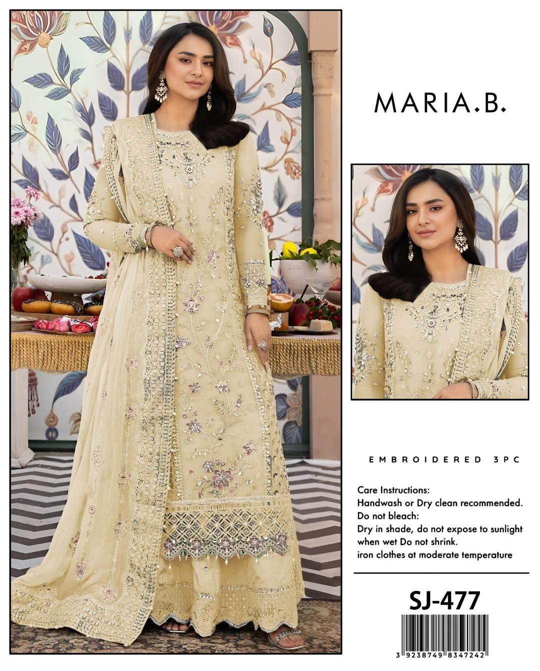 3 Pcs Women's Unstitched Embroidered Suit