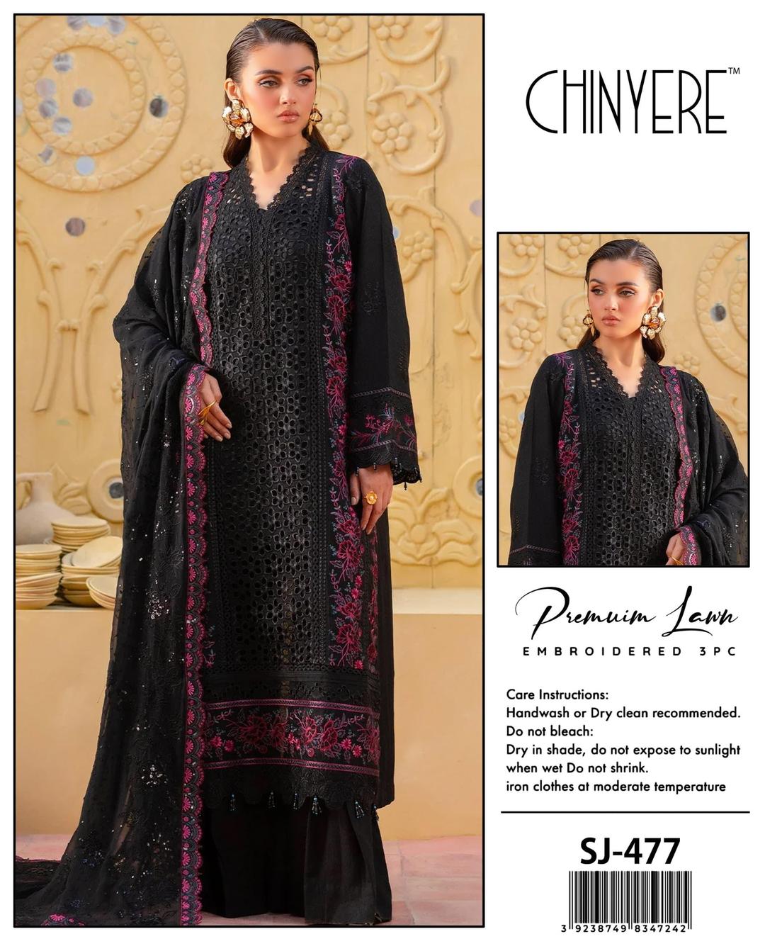 3 Pcs Women's Unstitched Chikankari Embroidered Suit