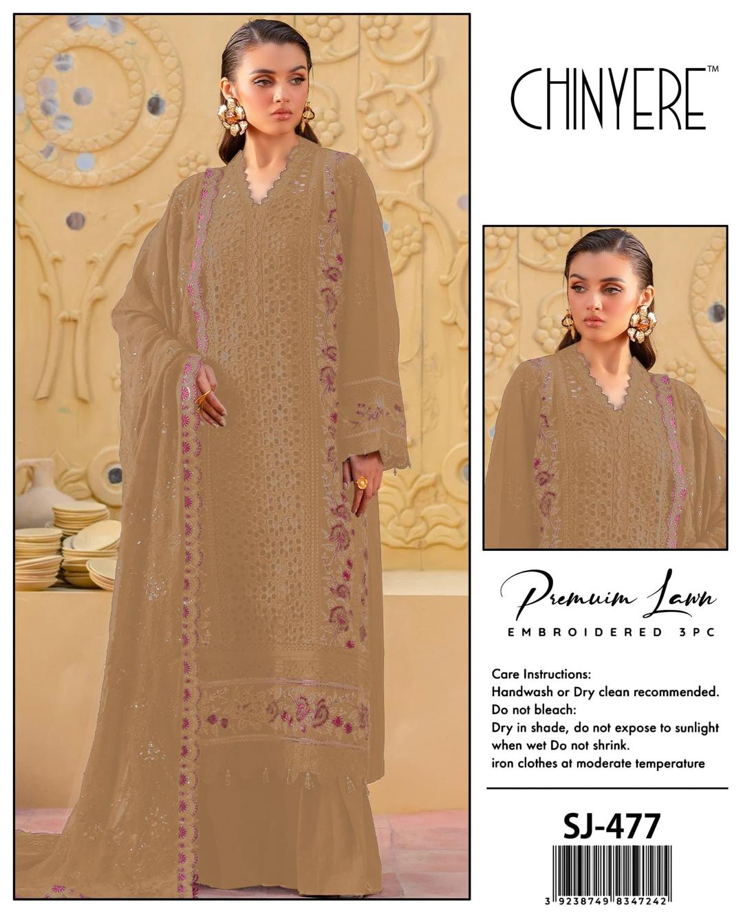 3 Pcs Women's Unstitched Chikankari Embroidered Suit