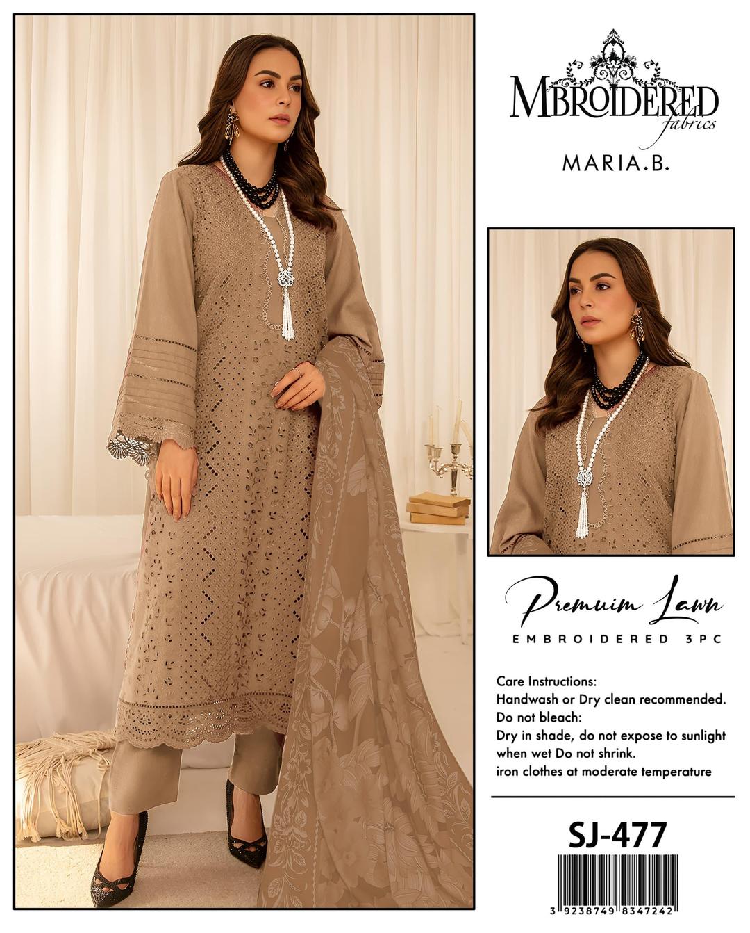 3 Pcs Women's Unstitched Chikankari Embroidered Suit