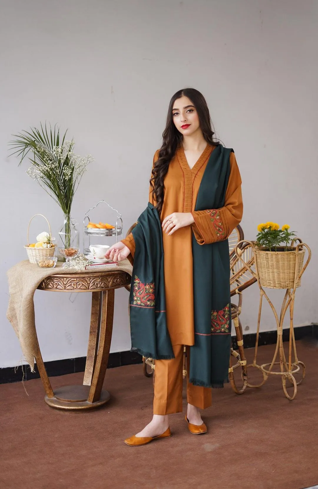 3 Pcs Women's Unstitched Embroidered Suit