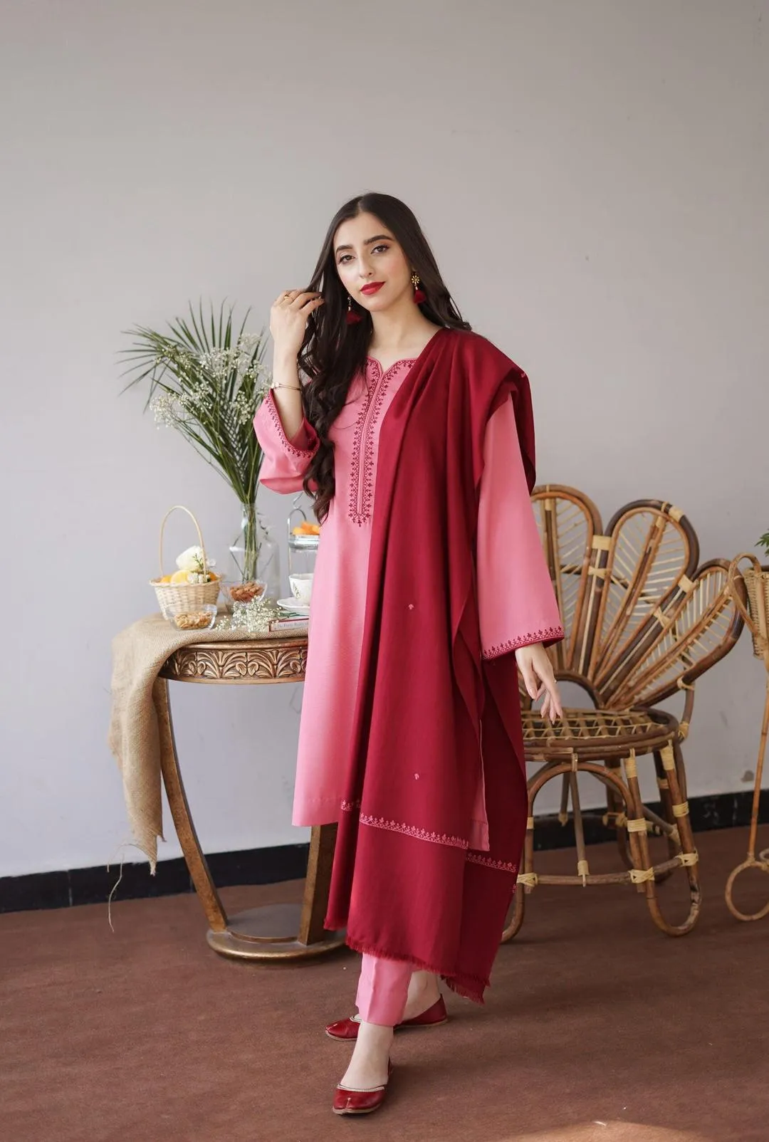 3 Pcs Women's Unstitched Embroidered Suit