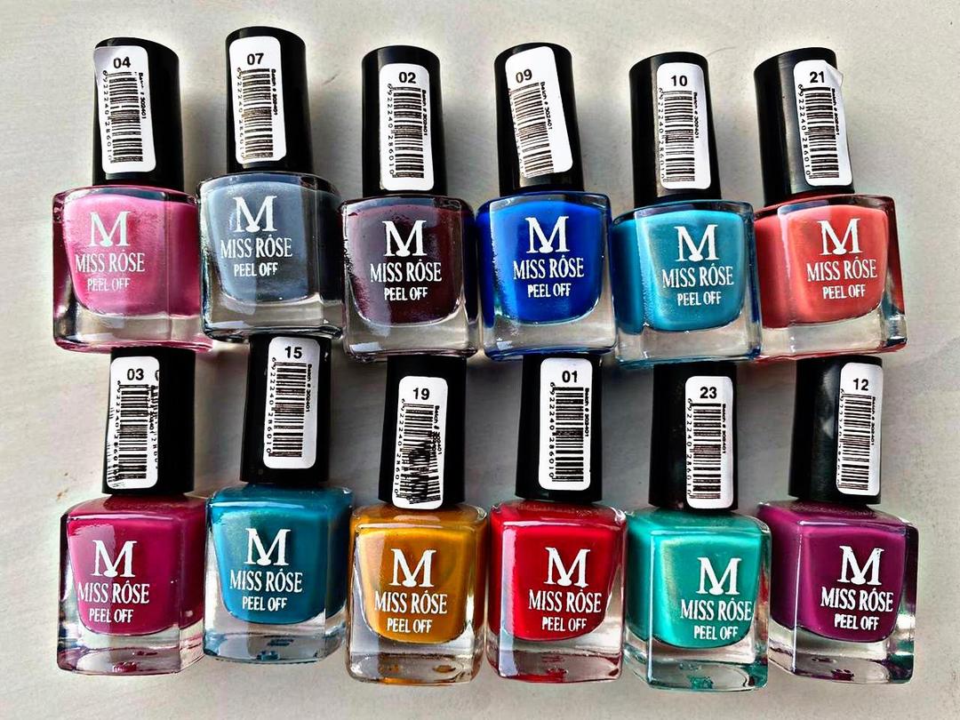 12 Pcs Peel Off Nail Polish Set