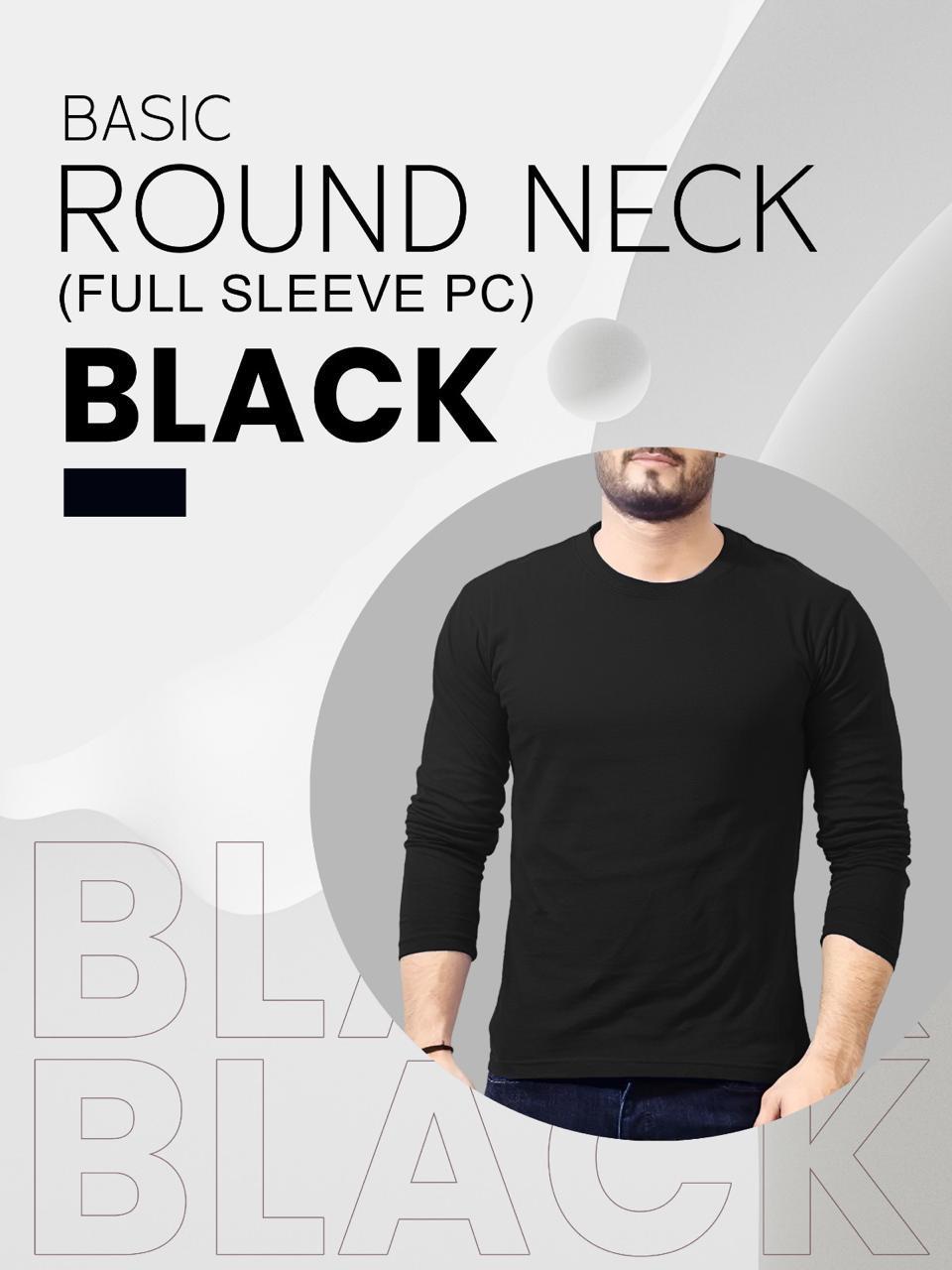 Men's Cotton Plain Round Neck T-Shirt - 1 Pc 