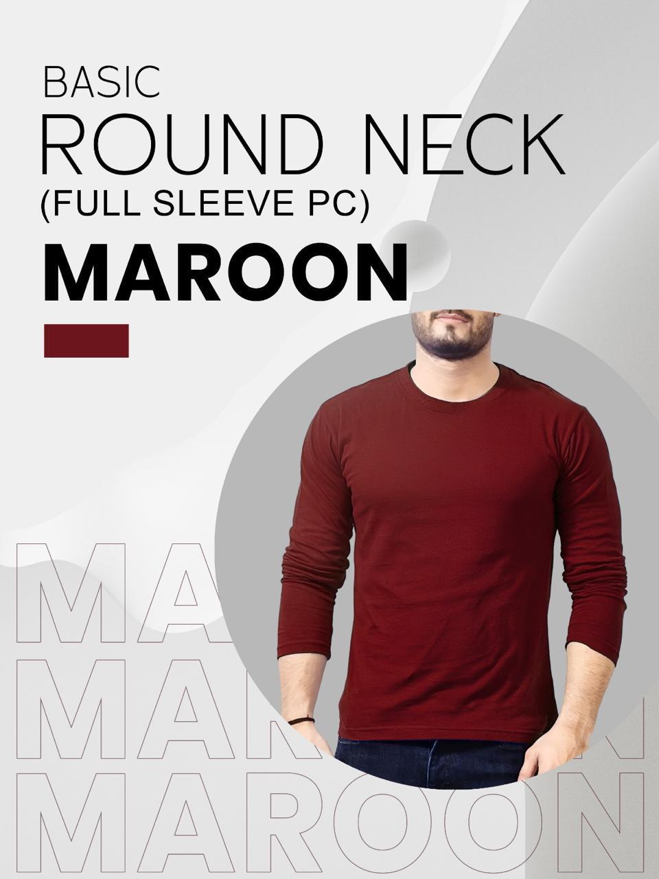 Men's Cotton Plain Round Neck T-Shirt - 1 Pc 