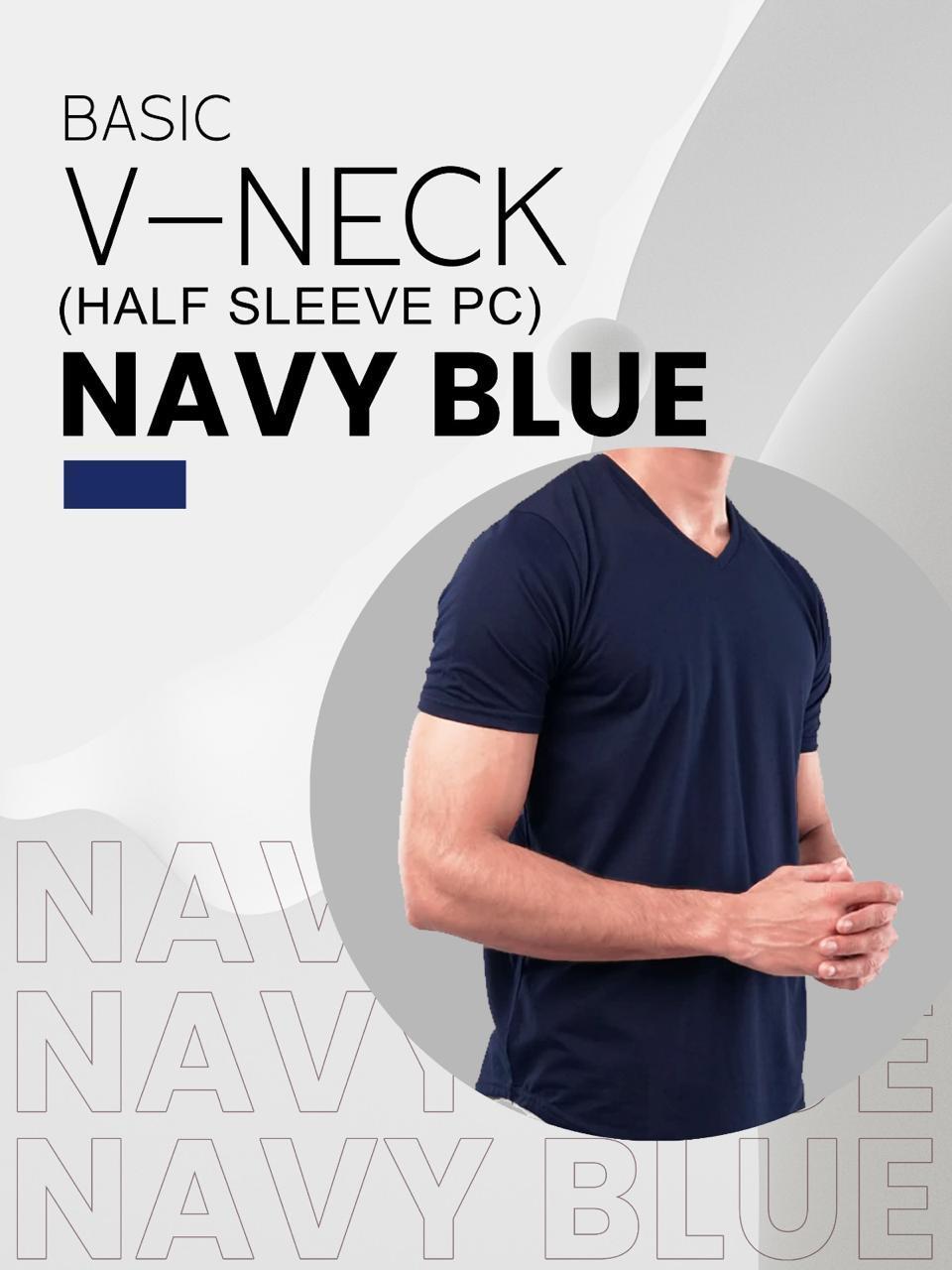 Men's Cotton Plain V Neck T-Shirt - 1 Pc 