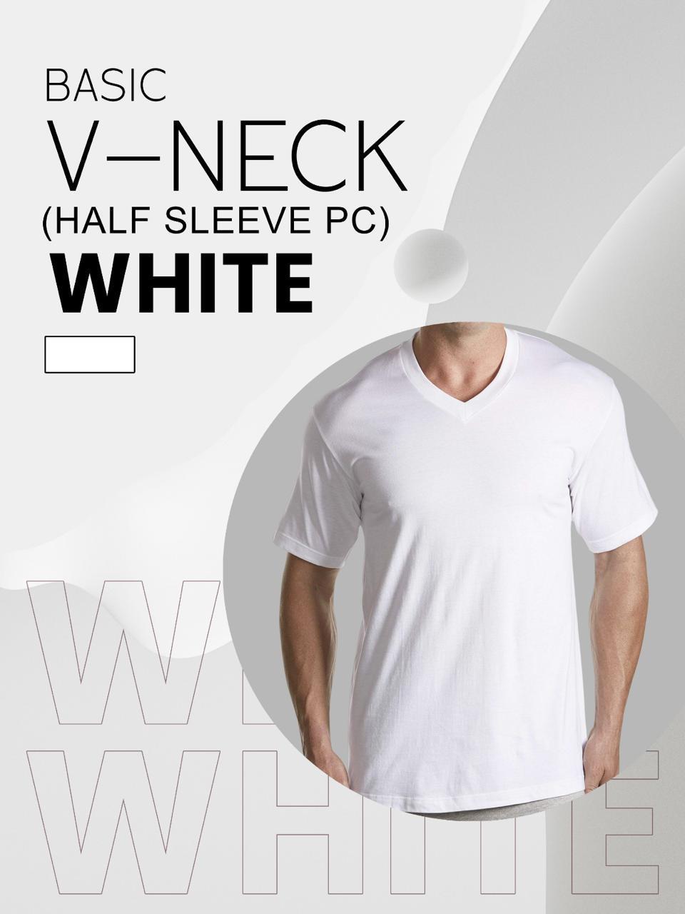 Men's Cotton Plain V Neck T-Shirt - 1 Pc 