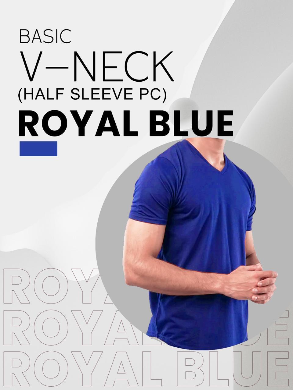 Men's Cotton Plain V Neck T-Shirt - 1 Pc 