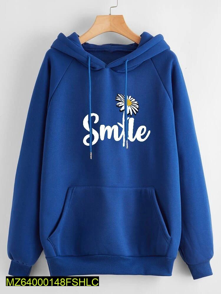 1 Pc Women's Stitched Cotton Printed Hoodie