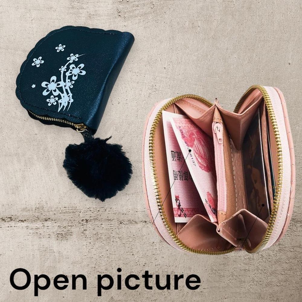 Women's Leather Printed Zipper Wallet