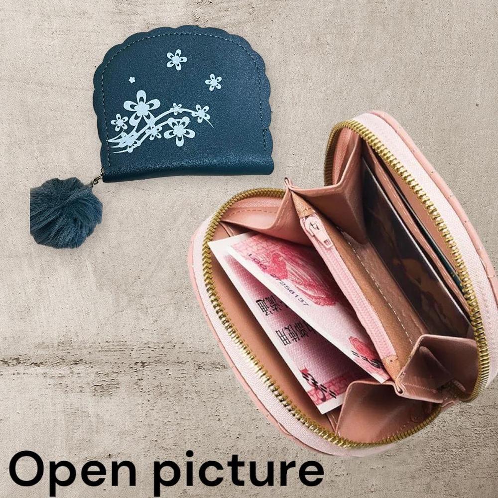 Women's Leather Printed Zipper Wallet