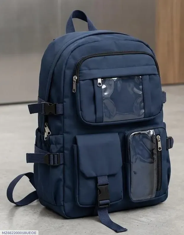 Casual Backpack with transparent pocket