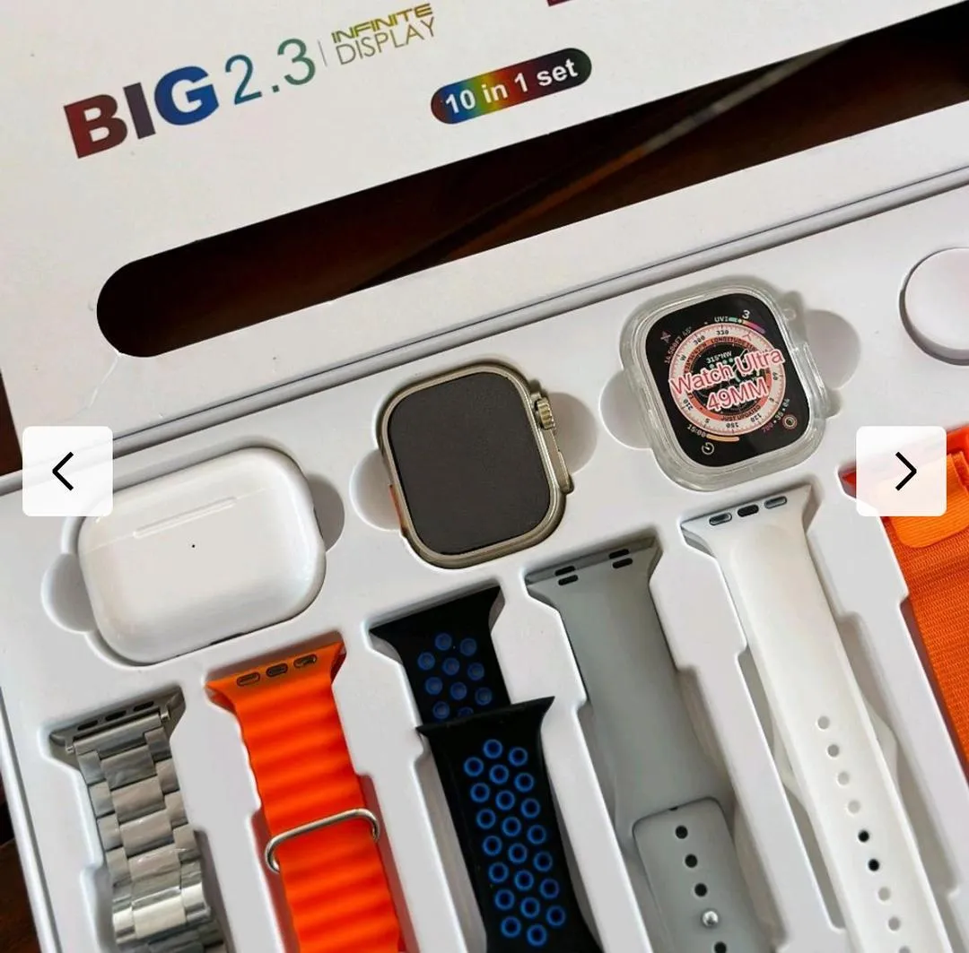 Smart Watch Ultra with Earbuds Golden 2.3" Display