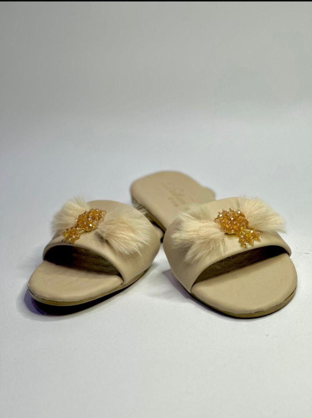 Women's Synthetic Leather Formal Flats - 1 Pcs in Beige