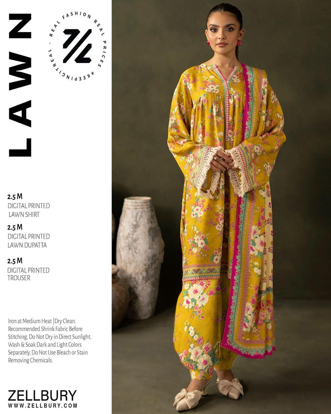 3 Pcs Women's Unstitched Printed Suit