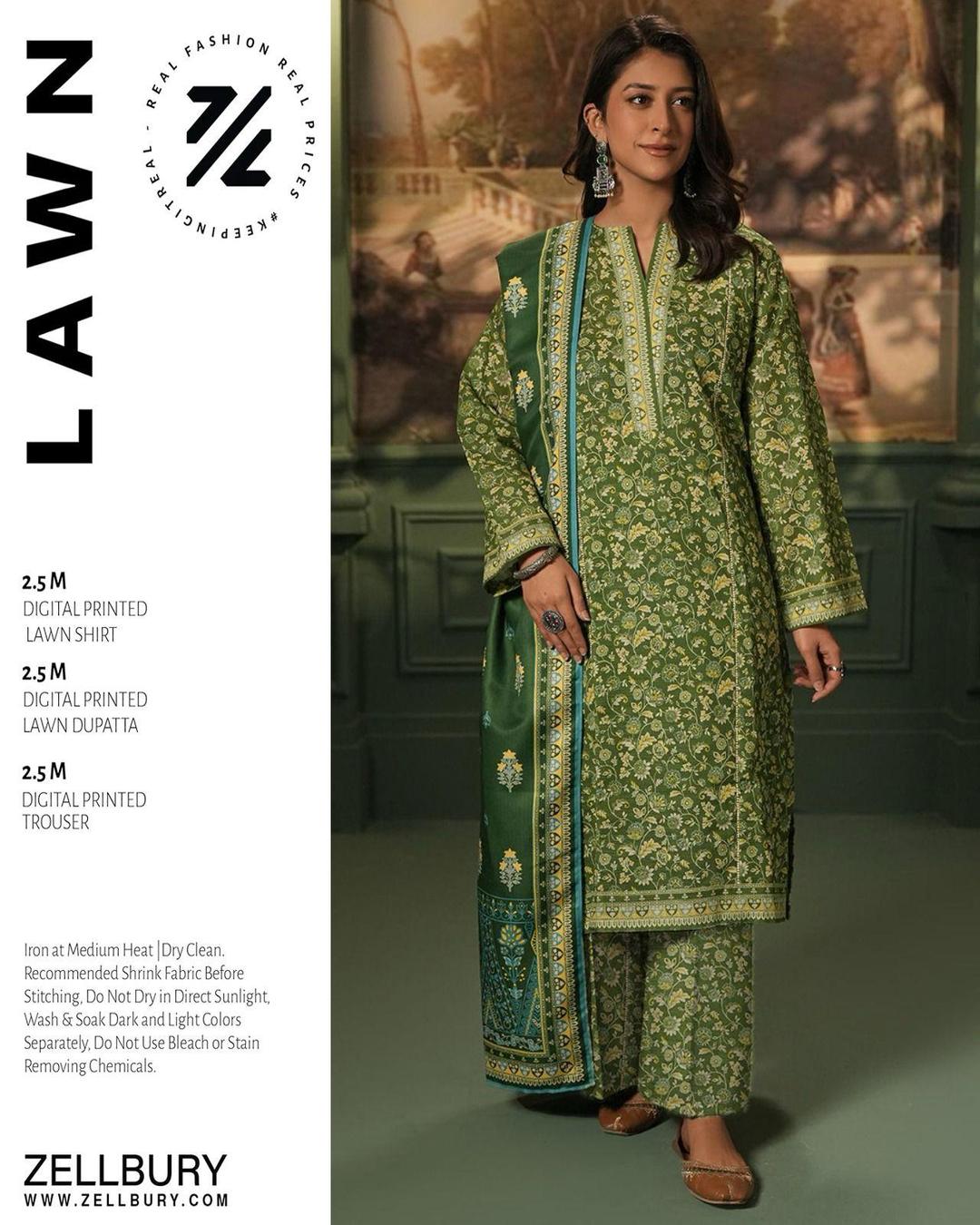 3 Pcs Women's Unstitched Printed Suit