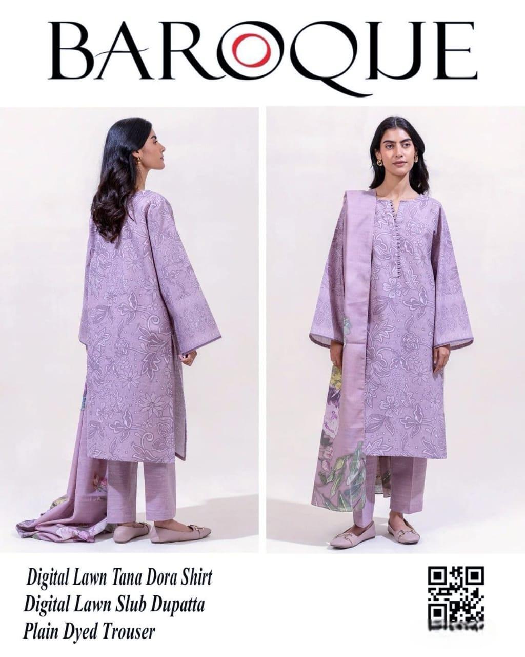 3 Pcs Women's Unstitched Printed Suit