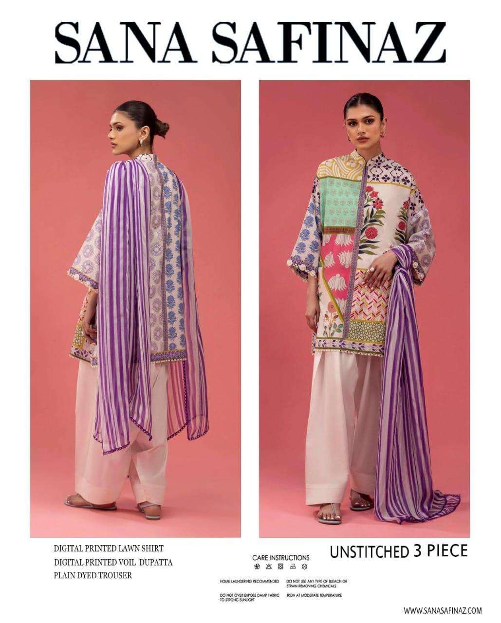 3 Pcs Women's Unstitched Printed Suit