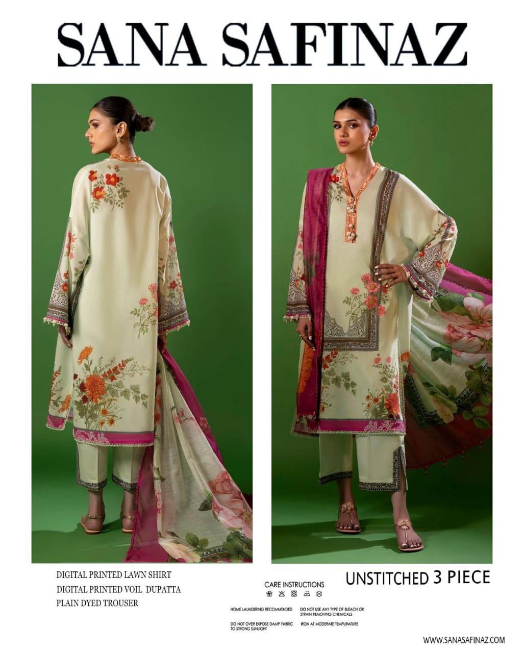 3 Pcs Women's Unstitched Printed Suit