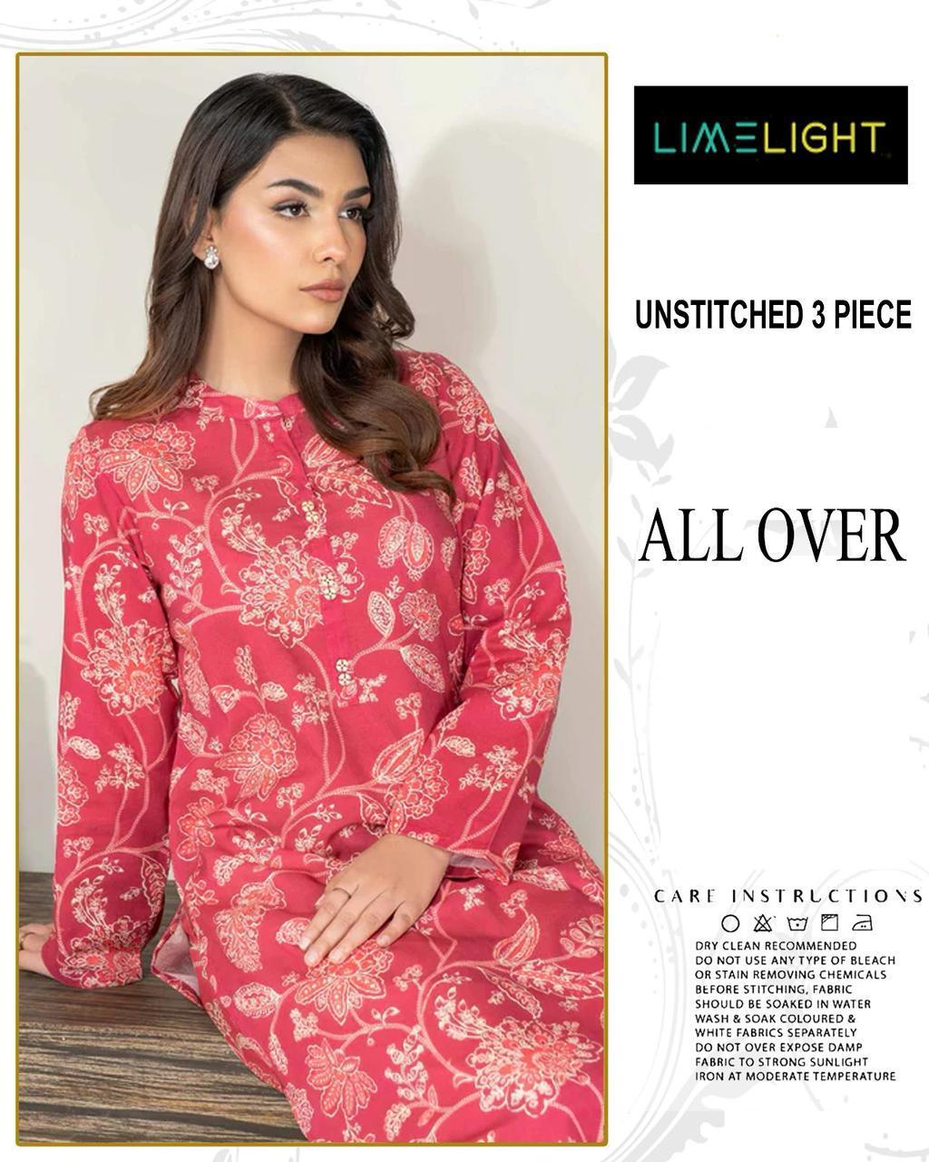 3 Pcs Women's Unstitched Printed Suit