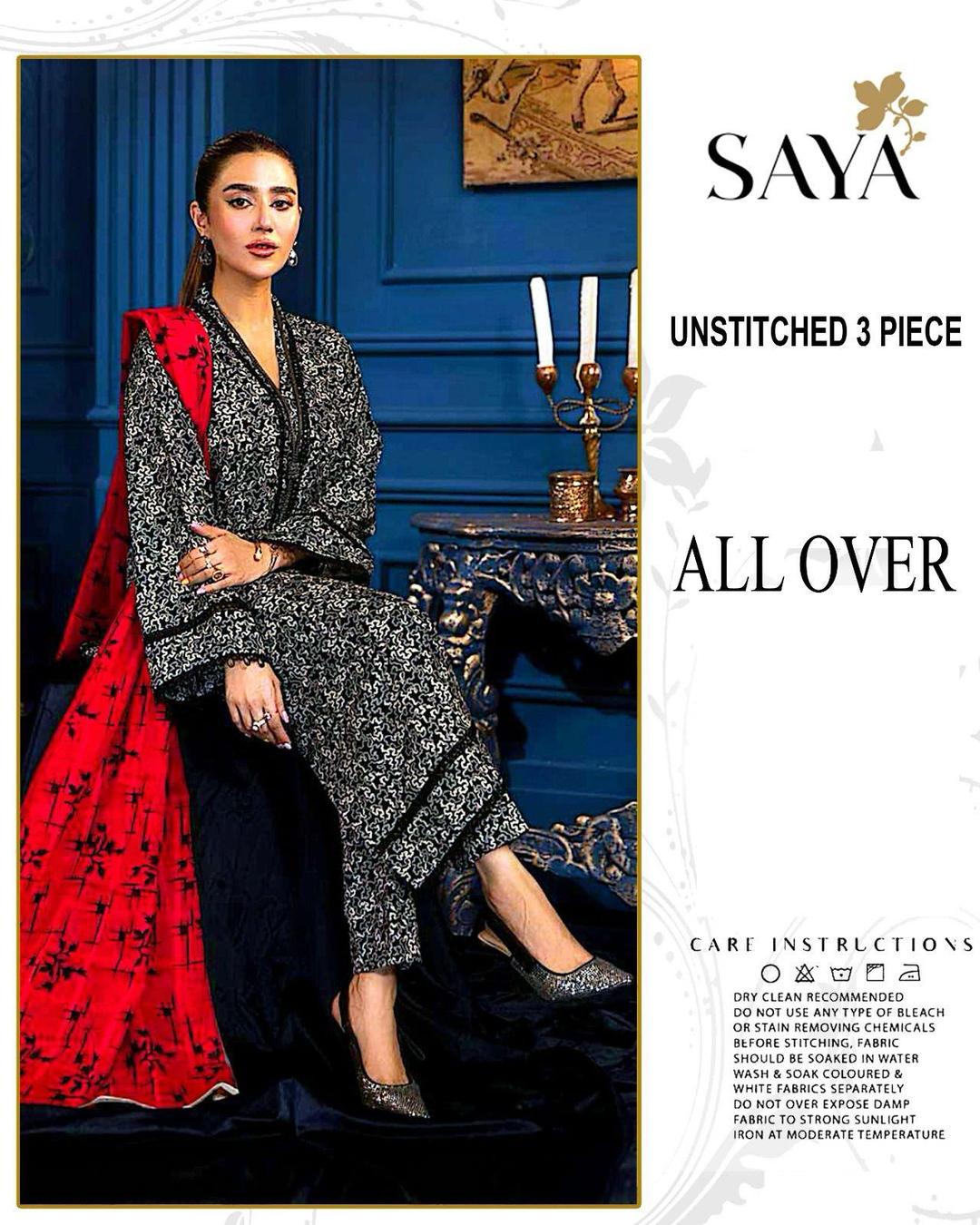 3 Pcs Women's Unstitched Printed Suit