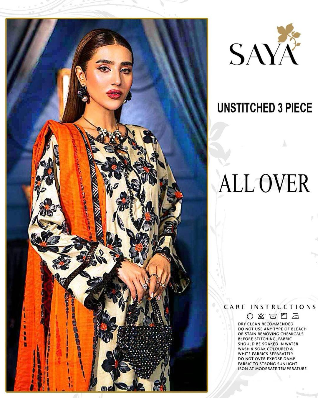 3 Pcs Women's Unstitched Printed Suit