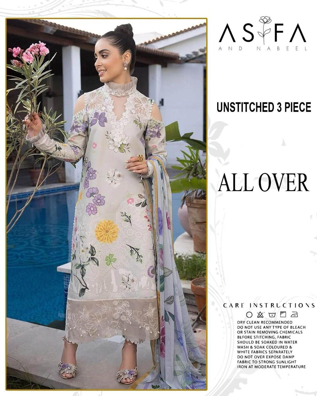 3 Pcs Women's Unstitched Printed Suit