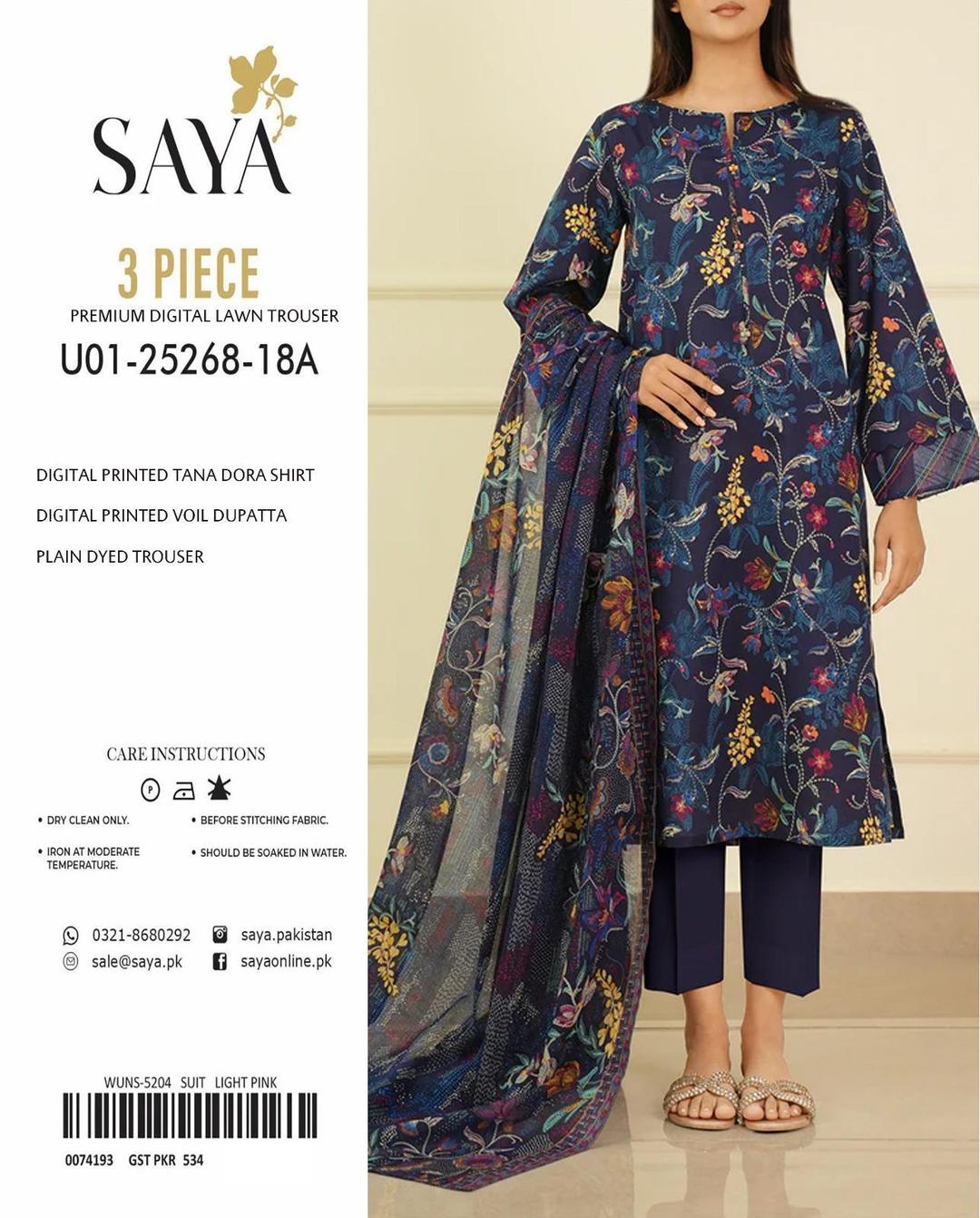 3 Pcs Women's Unstitched Printed Suit