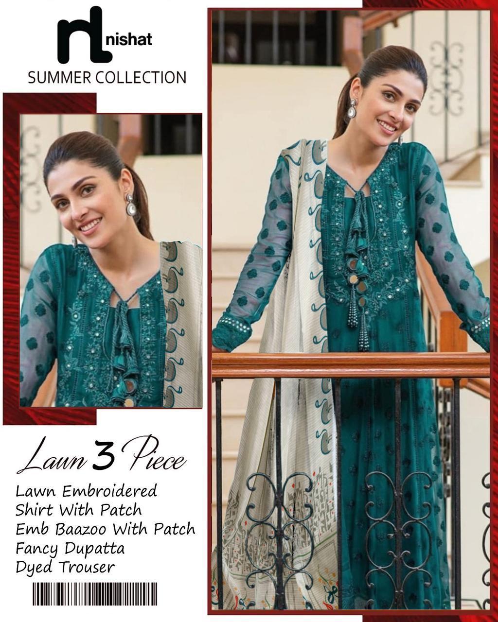3 Pcs Women's Unstitched Embroidered Suit