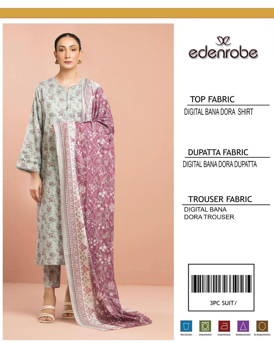 3 Pcs Women's Unstitched Printed Suit